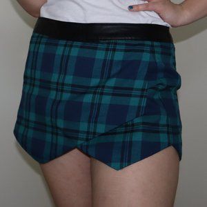 Bethany Mota Plaid and Pleather Skort